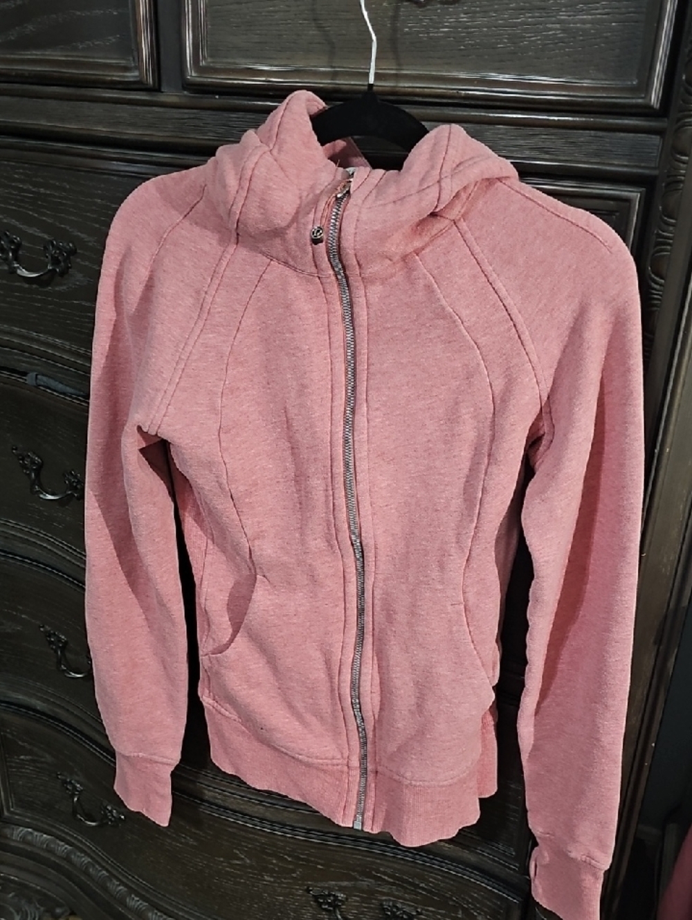 Lululemon Scuba Full Zip Hoodie Heathered Pink Coral Size 4